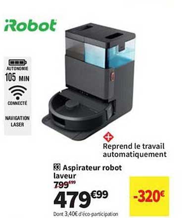 Aspirateur robot laveur