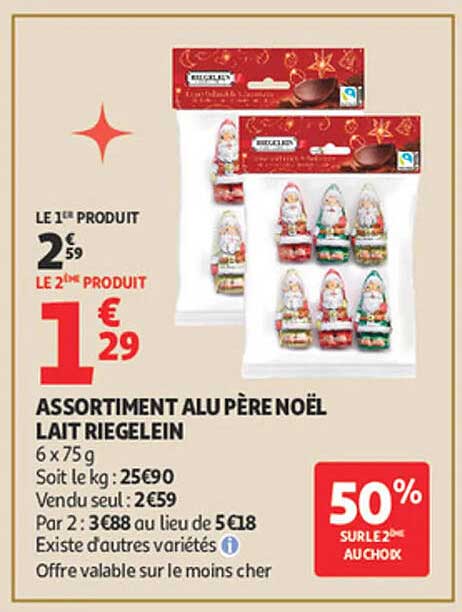 ASSORTIMENT ALU PÈRE NOËL LAIT RIEGELEIN