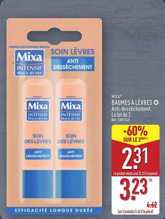 BAUMES À LÈVRES Mixa Anti-dessèchement