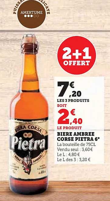 BIERE AMBREE CORSE PIETRA 6°