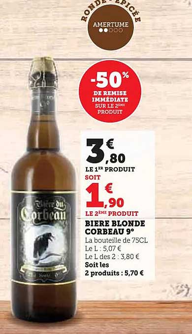 BIERE BLONDE CORBEAU 9°