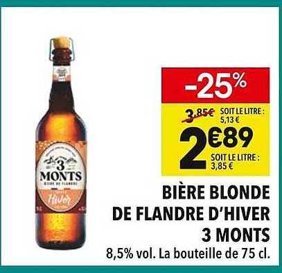 BIÈRE BLONDE DE FLANDRE D'HIVER 3 MONTS