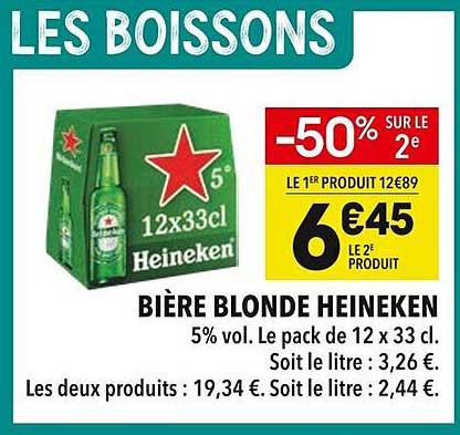BIÈRE BLONDE HEINEKEN
