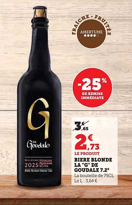 BIERE BLONDE LA 'G' DE GOUDALE 7.2°