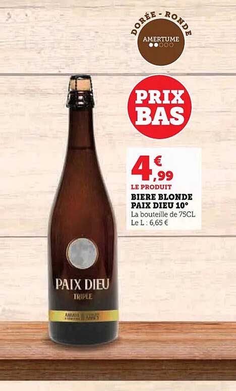 Bière Blonde Paix Dieu 10°
