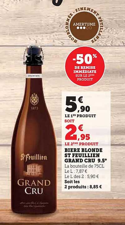 Bière Blonde St Feuillien Grand Cru 9.5°