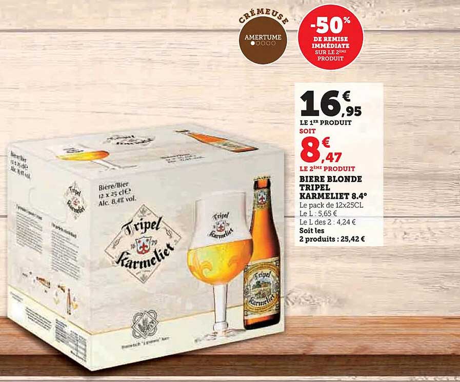 Bière blonde Tripel Karmeliet 8.4°