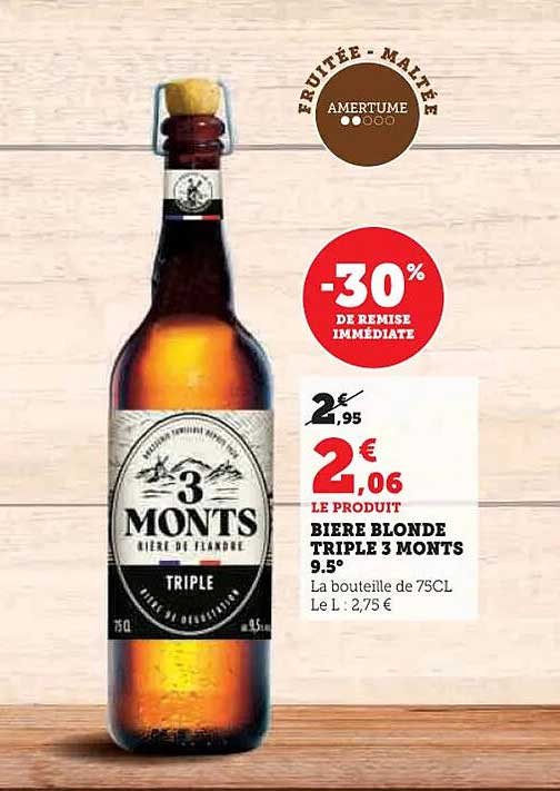 BIERE BLONDE TRIPLE 3 MONTS 9.5°
