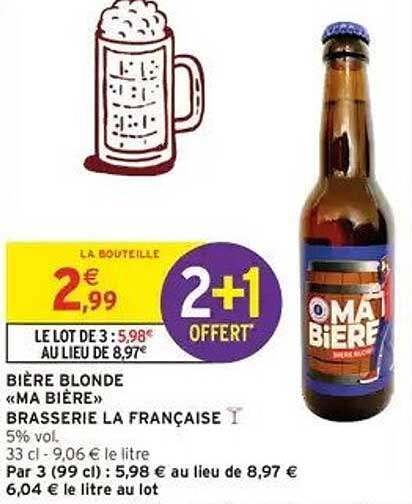 BIERRE BLONDE « MA BIÈRE » BRASSERIE LA FRANÇAISE