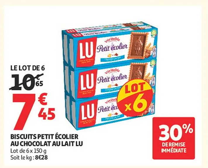 BISCUITS PETIT ÉCOLIER AU CHOCOLAT AU LAIT LU