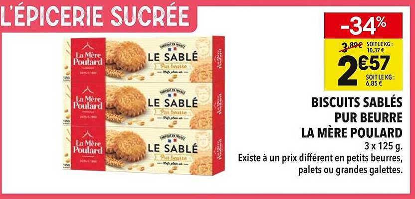 BISCUITS SABLÉS PUR BEURRE LA MÈRE POULARD