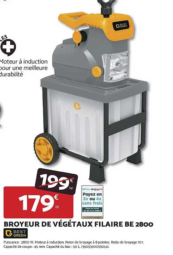 BROYEUR DE VÉGÉTAUX FILAIRE BE 2800