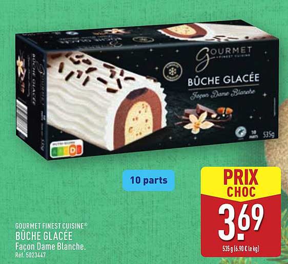 BUCHE GLACEE Façon Dame Blanche