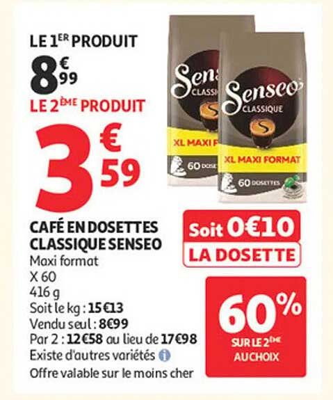 Café en dosettes classique Senseo Maxi format