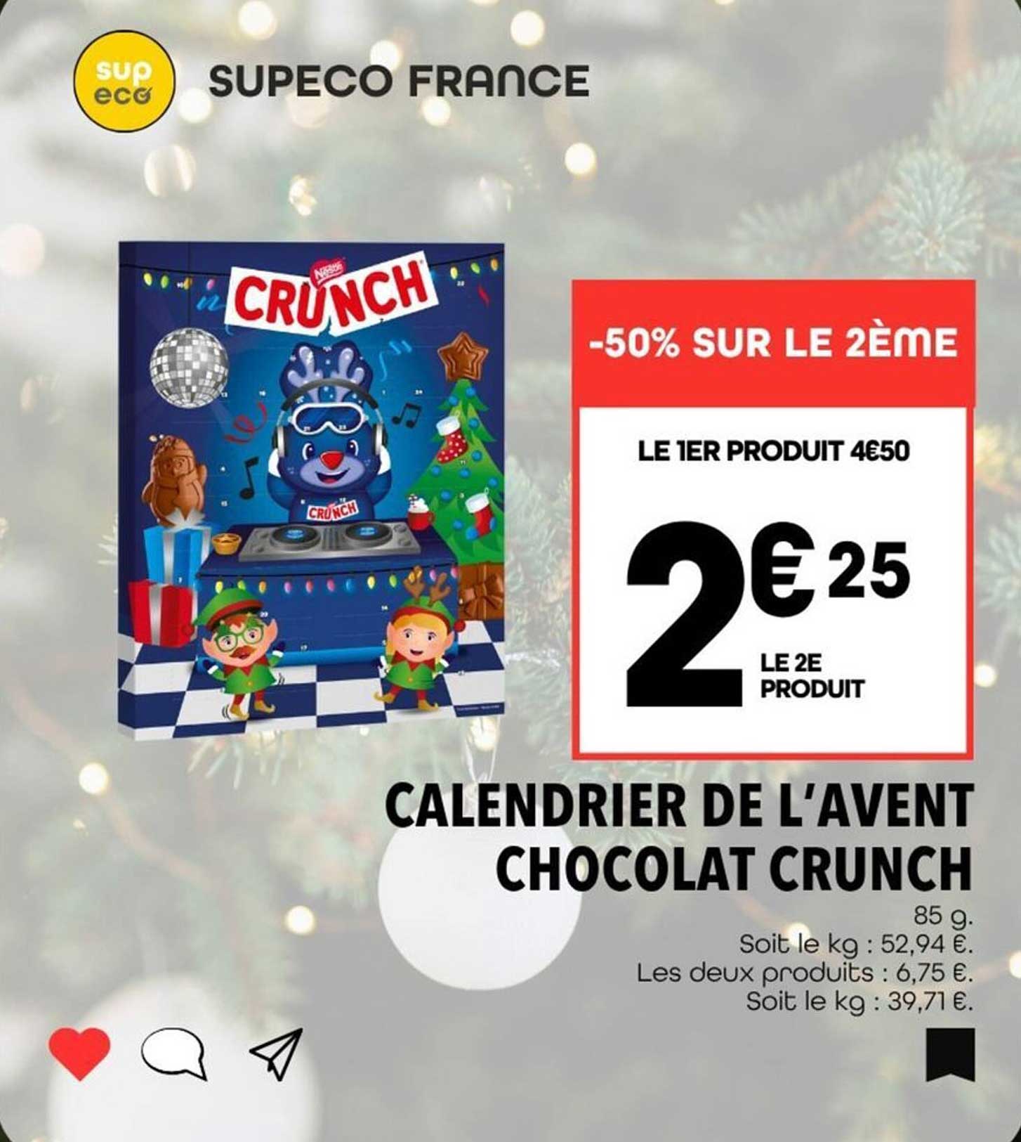 CALENDRIER DE L'AVENT CHOCOLAT CRUNCH