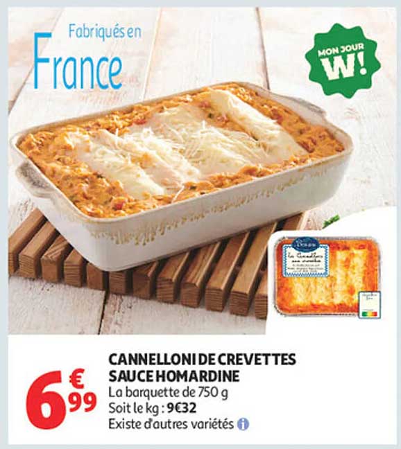 CANELLONI DE CREVETTES SAUCE HOMARDINE