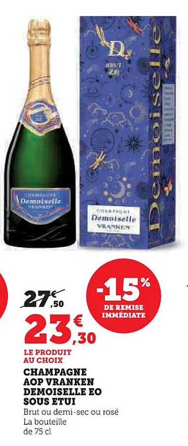 Champagne AOP Vranken Demoiselle EO sous étui