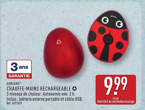 CHAUFFE-MAINS RECHARGEABLE