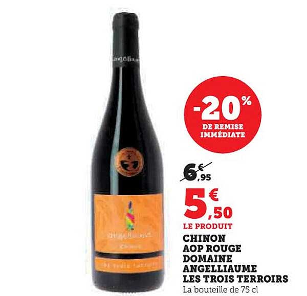 Chinon AOP Rouge Domaine Angelliame Les Trois Terroirs