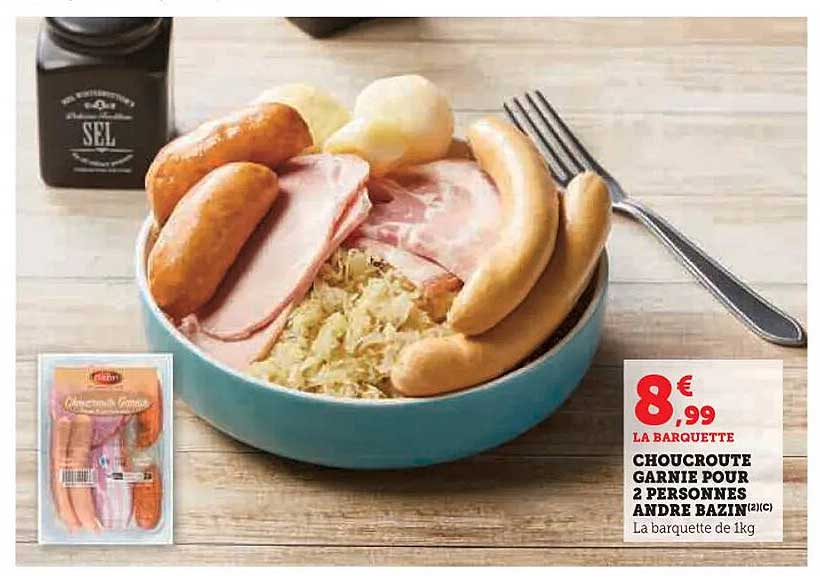 CHOIX DE  CHOUCROUTE GARNIE POUR 2 PERSONNES ANDRE BAZIN