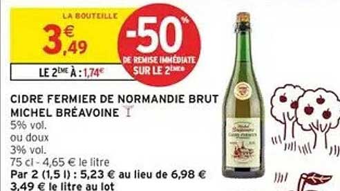 CIDRE FERMIER DE NORMANDIE BRUT MICHEL BRÉVOINE