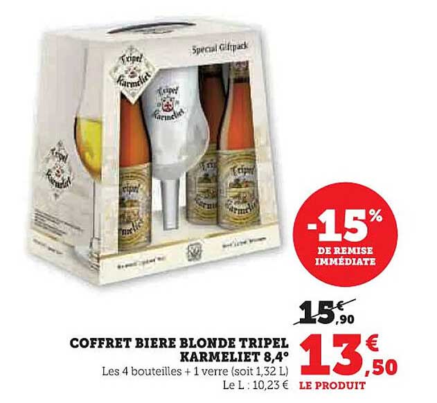 COFFRET BIERE BLONDE TRIPEL KARMELIET 8,4°