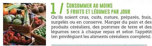 CONSUMMER AU MOINS 5 FRUITS ET LÉGUMES PAR JOUR
