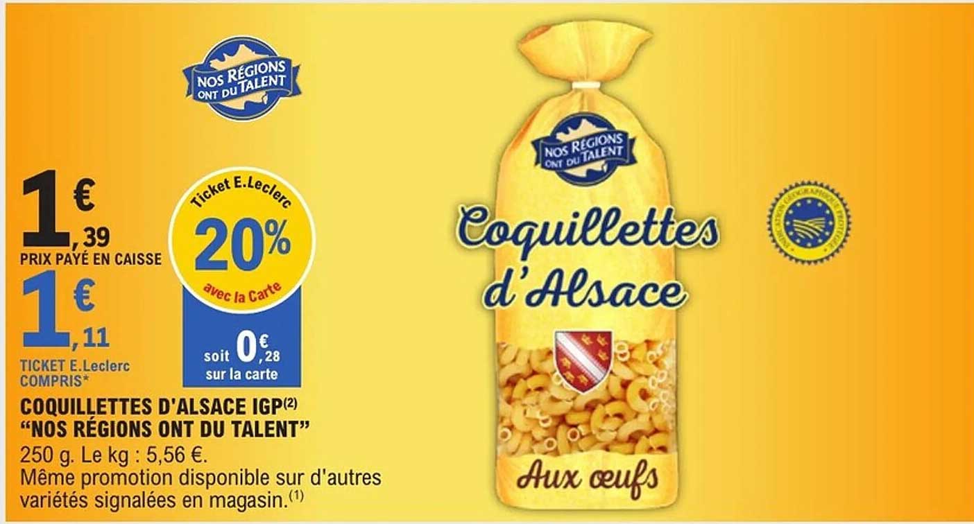 Coquillettes d'Alsace IGP