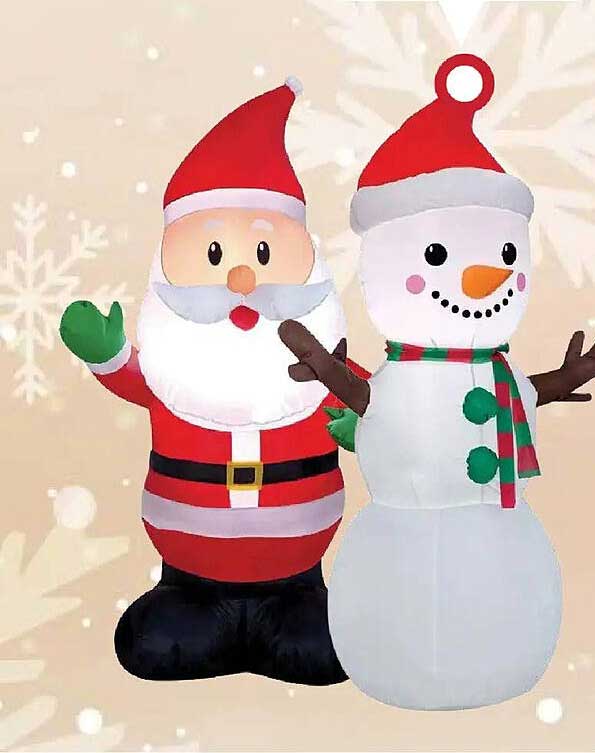 Décoration Gonflable Père Noël et Bonhomme de Neige