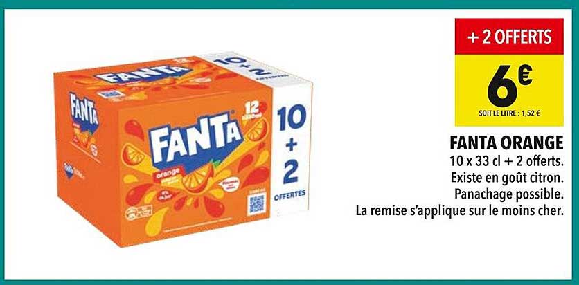 FANTA ORANGE 10 x 33 cl + 2 OFFERTS