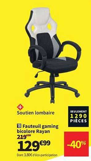 Fauteuil gaming bicolore Rayan