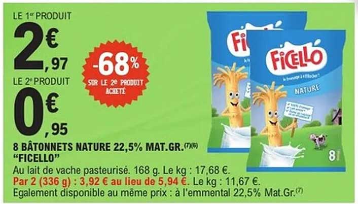 Ficello Nature 8 Bâtonnets