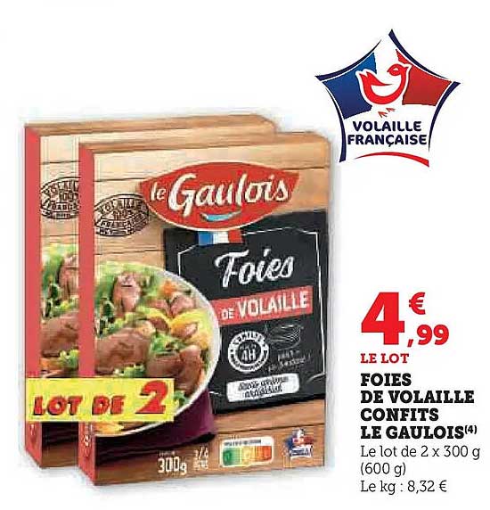 FOIES DE VOLAILLE CONFITS LE GAULOIS