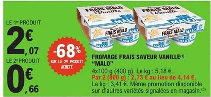 FROMAGE FRAIS SAVEUR VANILLE "MALO"