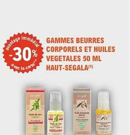 Gammes Beurres Corporels et Huiles Végétales 50 ml Haut-Ségala