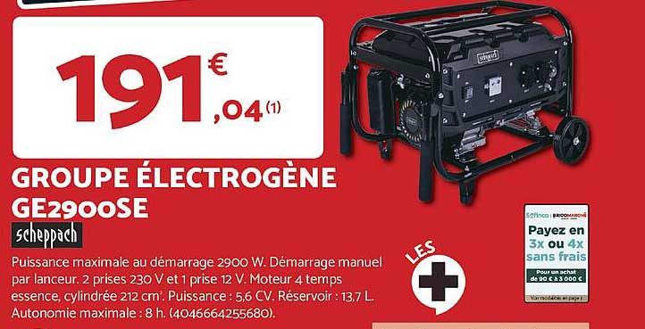 GROUPE ÉLECTROGÈNE GE2900SE