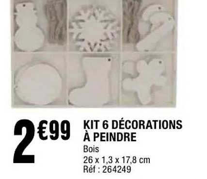 KIT 6 DÉCORATIONS À PEINDRE
