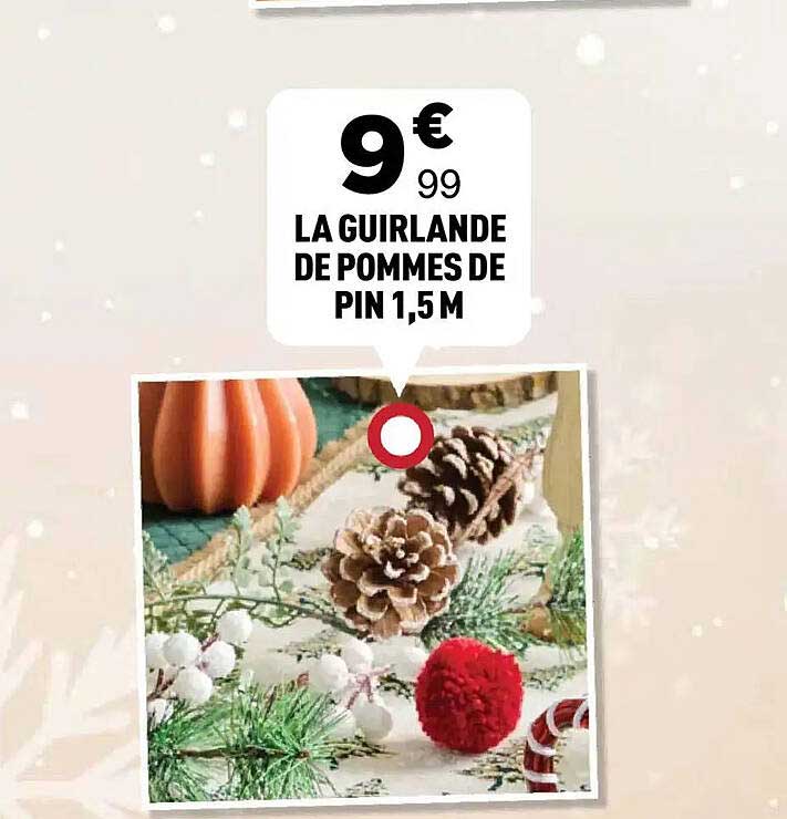 LA GUIRLANDE DE POMMES DE PIN 1,5 M