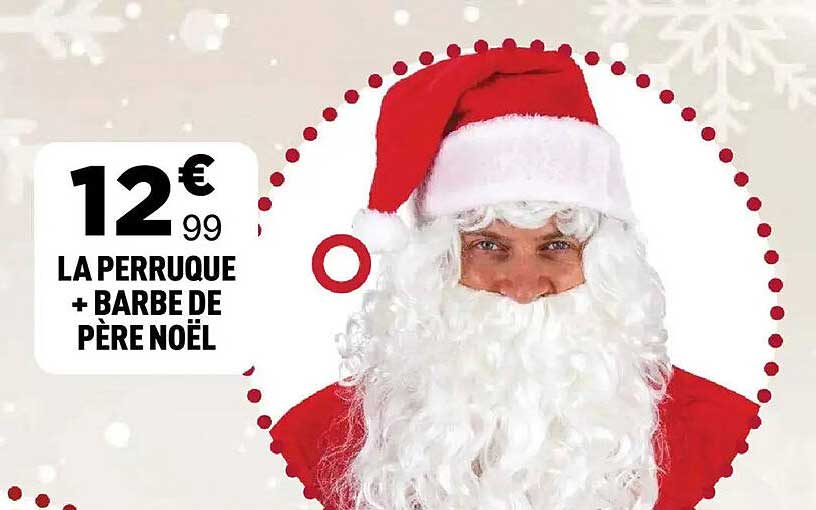 LA PERRUQUE + BARBE DE PÈRE NOËL