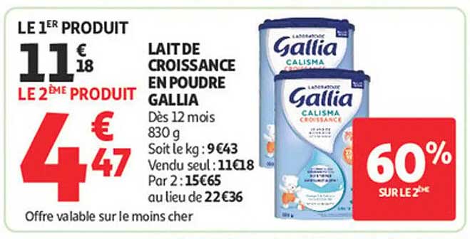 LAIT DE CROISSANCE EN POUDRE GALLIA