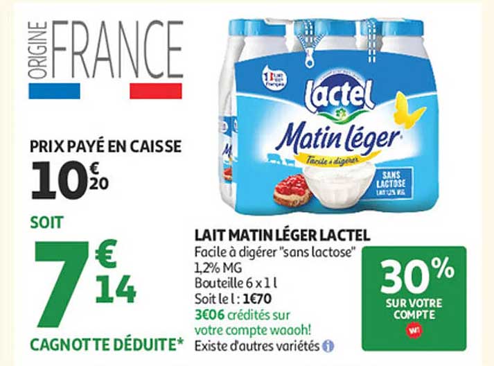 LAIT MATIN LÉGER LACTEL