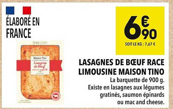 LASAGNES DE BŒUF RACE LIMOUISINE MAISON TINO