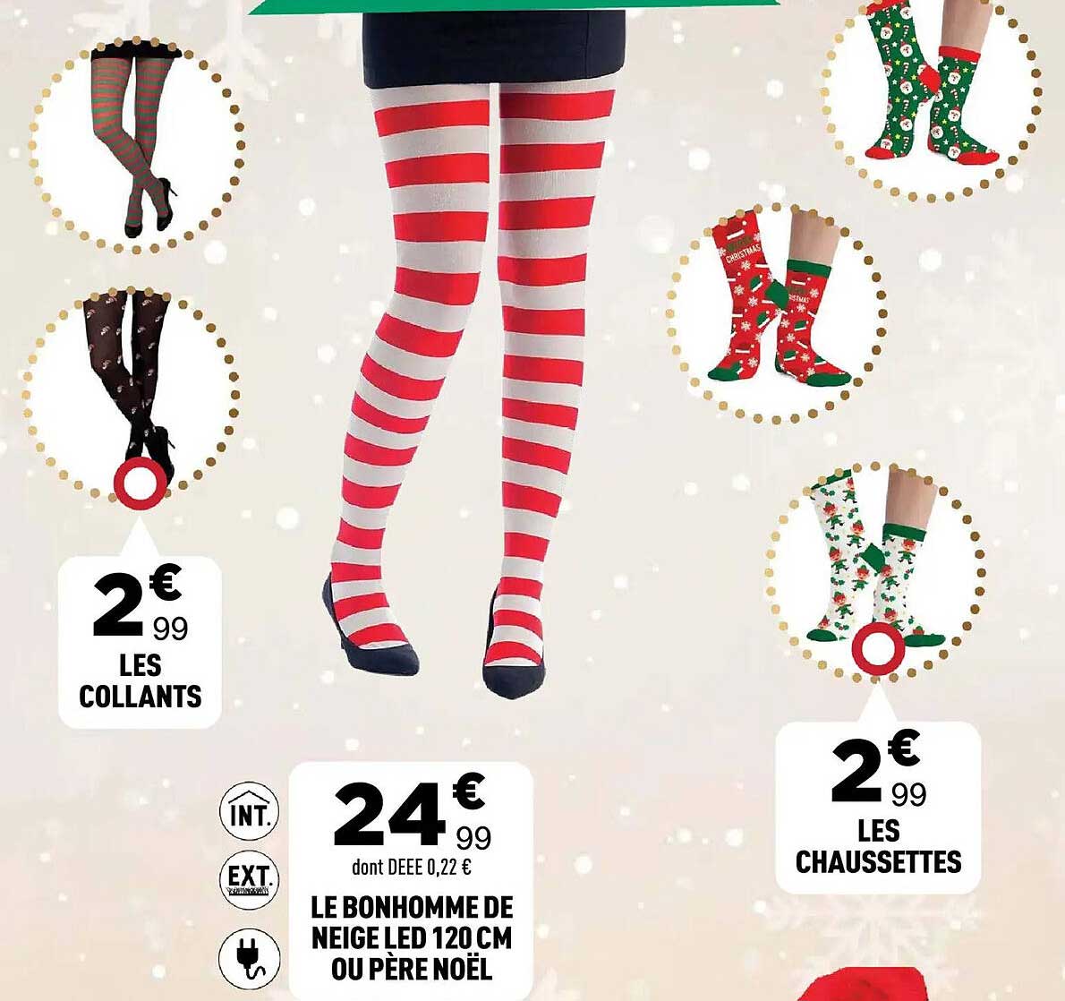 LE BONHOMME DE NEIGE LED 120 CM OU PÈRE NOËL