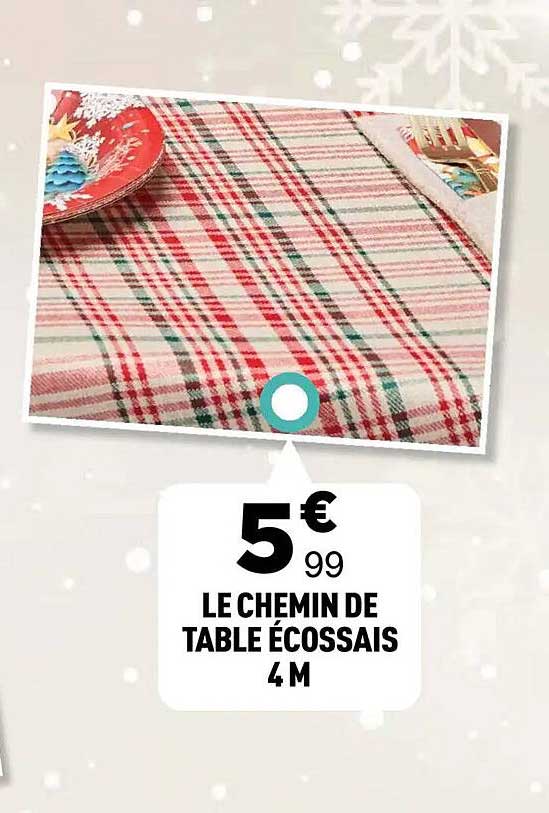 LE CHEMIN DE TABLE ÉCOSSAIS 4 M