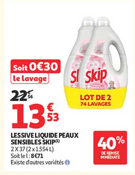 LESSIVE LIQUIDE PEAUX SENSIBLES SKIP