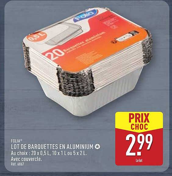 LOT DE BARQUETTES EN ALUMINIUM