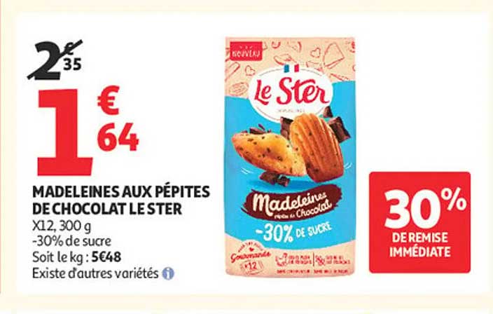 MADELEINES AUX PÉPITES DE CHOCOLAT LE STER