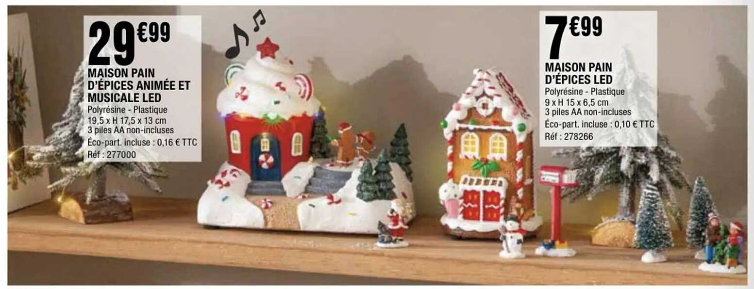 MAISON PAIN D'ÉPICES ANIMÉE ET MUSICALE LED