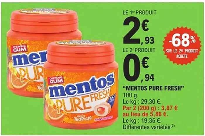 "MENTOS PURE FRESH" 100 g