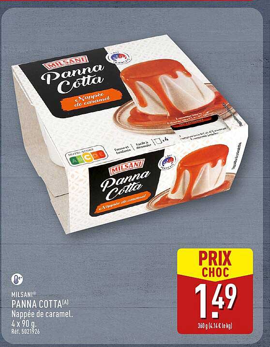 MILSAINI Panna Cotta Nappée de caramel.